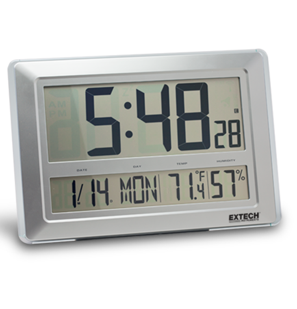 Extech CTH10A  Radio-Controlled Wall Clock Hygro-Thermometer with Calendar