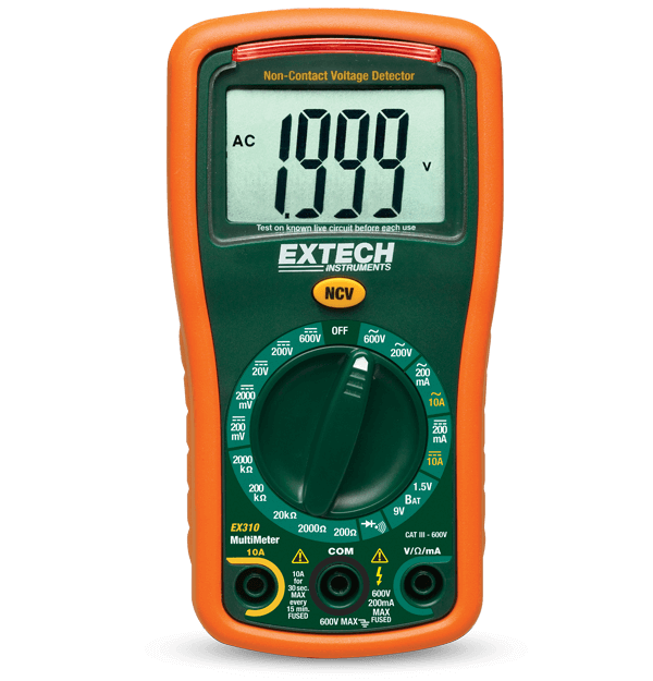 Extech EX310 9 Function Mini MultiMeter + Non-Contact Voltage Detector