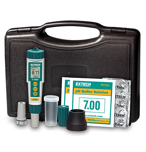 Extech EX800 ExStik® 3-in-1 Chlorine, pH, Temperature Kit