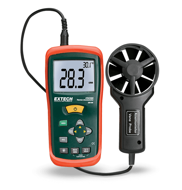 Air Flow Meter AN100 CFM/CMM Mini Thermo-Anemometer