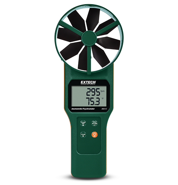 Air Flow Meter AN310 Large Vane CFM/CMM Anemometer/Psychrometer