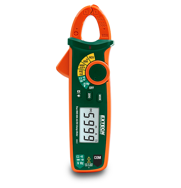 Extech MA63 60A True RMS AC/DC Clamp Meter + NCV