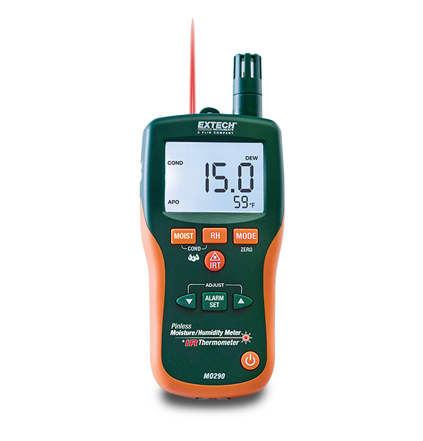 Extech MO290 Pinless Moisture Psychrometer + IR
