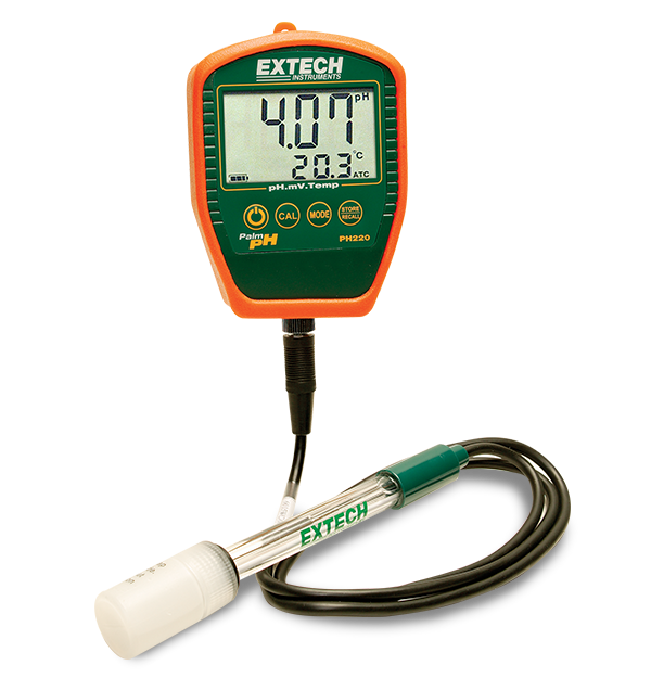 Extech PH220-C Waterproof Palm pH Meter with Temperature