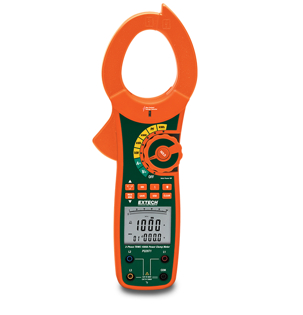 Extech PQ2071 1-/3-Phase 1000A True RMS AC Power Clamp Meter