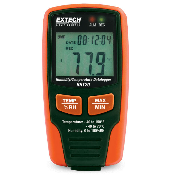 Extech RHT20 Humidity and Temperature Datalogger Up to 16,000 readings for RH/Temp & user-programmable sample rate